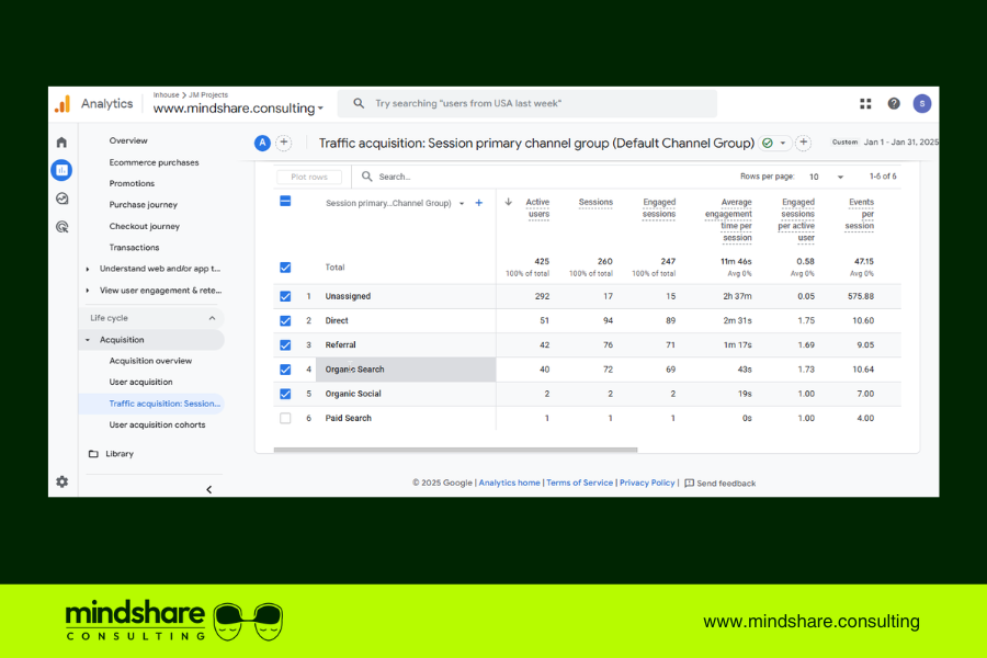 Google Analytics Conversions Report